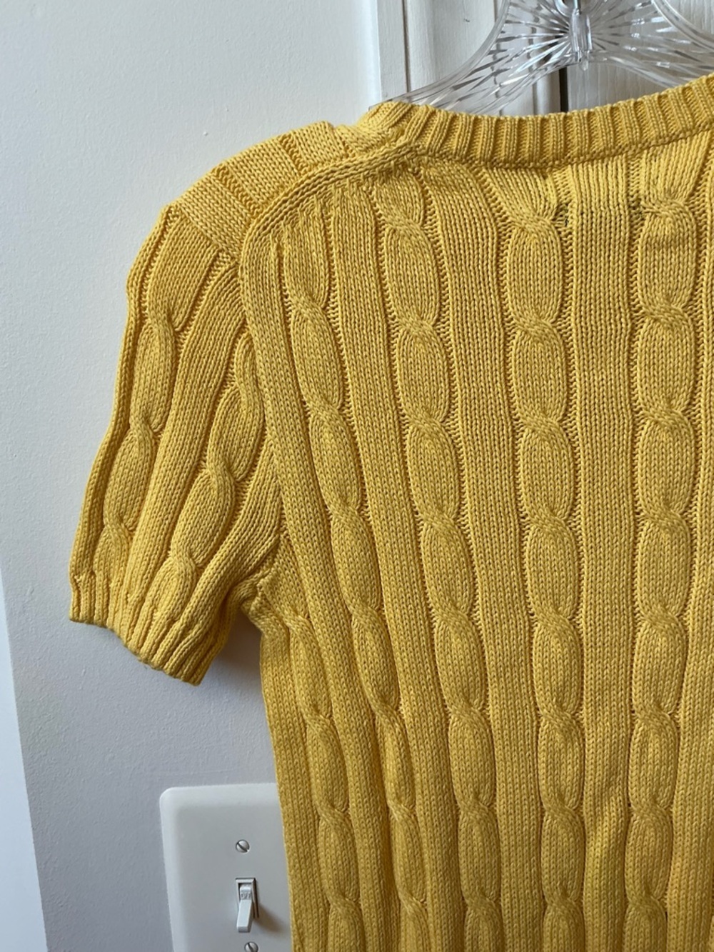 NWT POLO RALPH LAUREN YELLOW RIBBED CREWNECK LOGO POCKET SWEATER - Picture 12 of 15